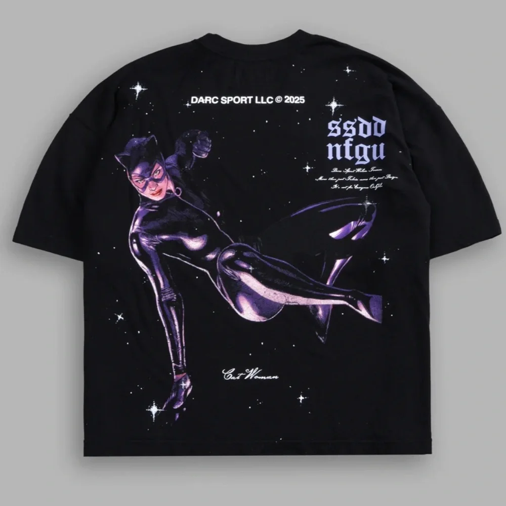 CAT WOMAN FOREVER BOX CUT "PUMP COVER" TEE IN BLACK SIZE LARGE - Picture 3 of 5